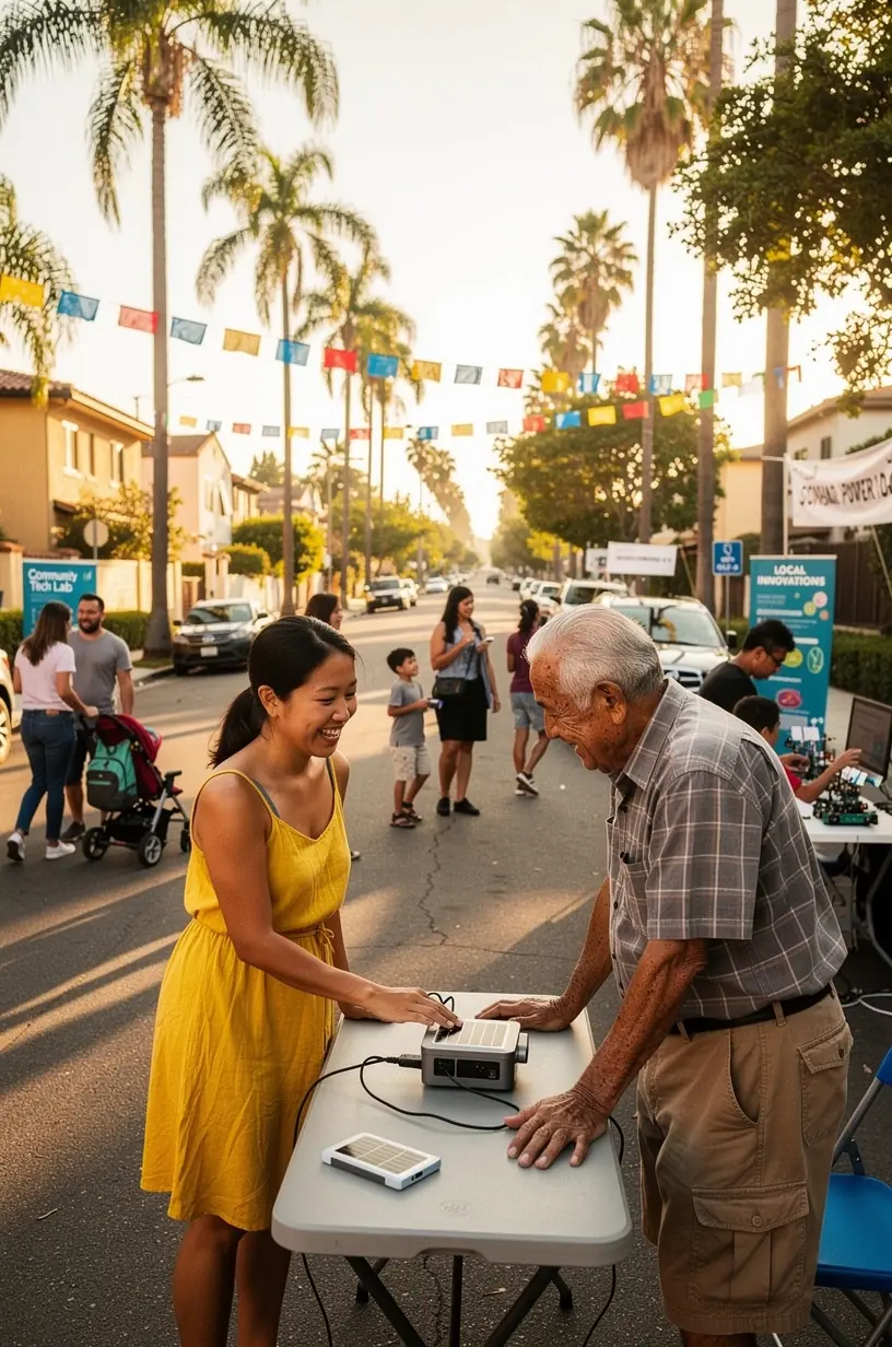 Close-up of a solar-powered streetlight installed on a residential street in a Canadian neighborhood