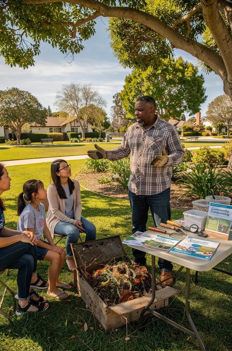 Technician demonstrating a home automation device to residents in a small community setting